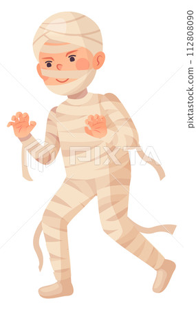 Boy in mummy costume. Halloween party monster kid 112808090