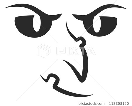 Evil face silhouette. Scary goblin. Monster smile Evil face silhouette. Scary goblin. Monster smile 112808130