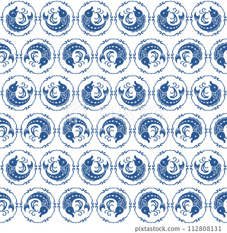Asian style pattern 33 (blue) 112808131