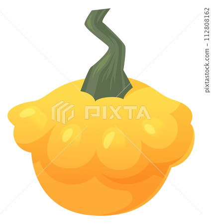 Cartoon squash. Fall harvest symbol. Vegetable icon Cartoon squash. Fall harvest symbol. Vegetable icon 112808162