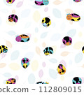 Vector colourful lil ladybugs with colourful personalities on transparent leafy background 112809015