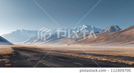 Majestic and beautiful mountains generated by AI 112809700