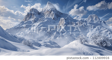 Majestic and beautiful mountains generated by AI Majestic and beautiful mountains generated by AI 112809916