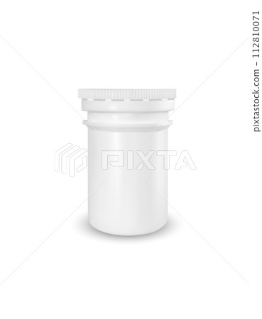 Plastic white tube. Packaging for effervescent vitamins and medicine Plastic white tube. Packaging for effervescent vitamins and medicine 112810071