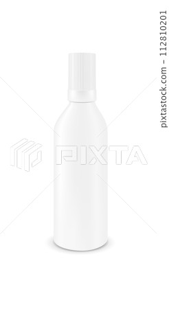 Plastic or metal white bottle with cap. Packaging for medicine 112810201