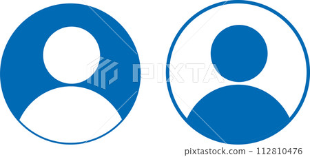 Person pictogram silhouette icon upper body avatar circle set Person pictogram silhouette icon upper body avatar circle set 112810476