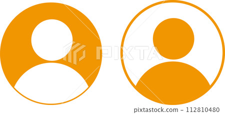 Person pictogram silhouette icon upper body avatar circle set 112810480