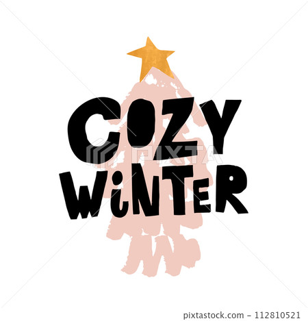 Creative handsketched lettering winter concept. Christmas hand drawn phrase. Perfectly look on cards, t-shirt, poster, nursery decoration, apparel design. Kids Vector Illustration Creative handsketched lettering winter concept. Christmas hand drawn phrase. Perfectly look on cards, t-shirt, poster, nursery decoration, apparel design. Kids Vector Illustration 112810521