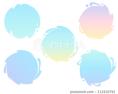 彩色漸層水濺輪廓的圓形框架集 112810792