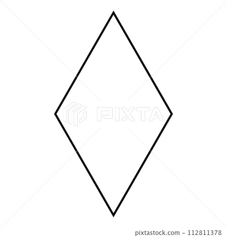 Rhombus shape symbol, black and white vector silhouette illustration Rhombus shape symbol, black and white vector silhouette illustration 112811378