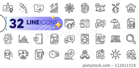 Outline set of Ship, Charging station and Diagram graph line icons for web with Washing machine, Reject file, Shop app thin icon. Fingerprint, Certificate, Online access pictogram icon. Vector Outline set of Ship, Charging station and Diagram graph line icons for web with Washing machine, Reject file, Shop app thin icon. Fingerprint, Certificate, Online access pictogram icon. Vector 112811528