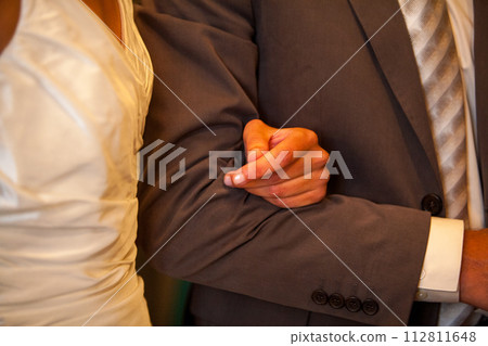 Tender Moment Between Bride and Father on Wedding Day Tender Moment Between Bride and Father on Wedding Day 112811648