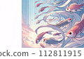Carp streamer floating in the sky 112811915