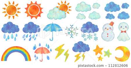 天氣插畫素材集 天氣插畫素材集 112812606