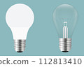 Vector drawing of energy saving lamp and incandescent lamp 112813410
