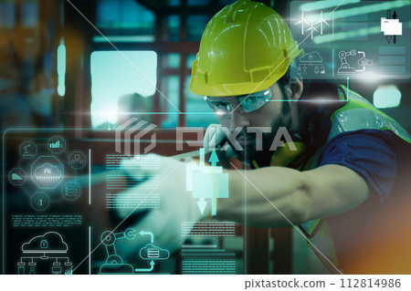 Team of engineers working at the factory 112814986