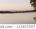 sunset, river, landscape 112815507