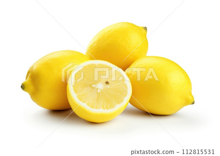 Fresh ripe lemons isolated on white background Fresh ripe lemons isolated on white background 112815531