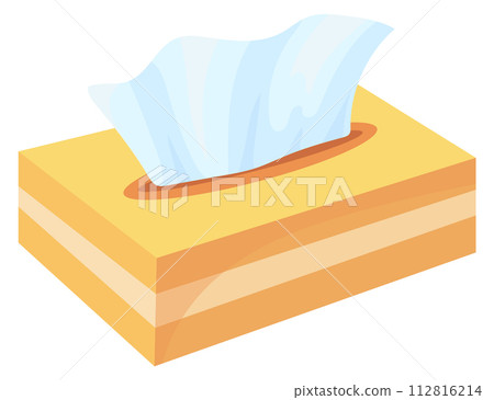 Tissue box cartoon icon. Paper napkin package 112816214