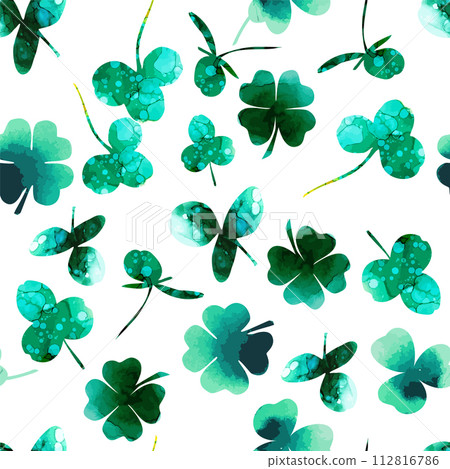 St.Patrick 's Day. Seamless background. hand drawing. Not AI, Vector illustration St.Patrick 's Day. Seamless background. hand drawing. Not AI, Vector illustration 112816786