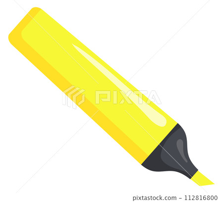 Text highlighter cartoon icon. Yellow marker tool Text highlighter cartoon icon. Yellow marker tool 112816800