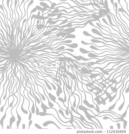 Abstract floral background dandelions. hand drawing. Not AI, Vector illustration 112816809
