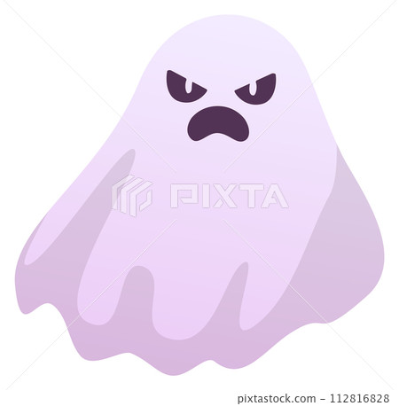 Evil ghost cartoon character. Scary spirit icon Evil ghost cartoon character. Scary spirit icon 112816828