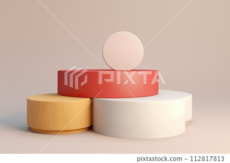 3D podium for product demonstration. Cosmetics stand 112817813