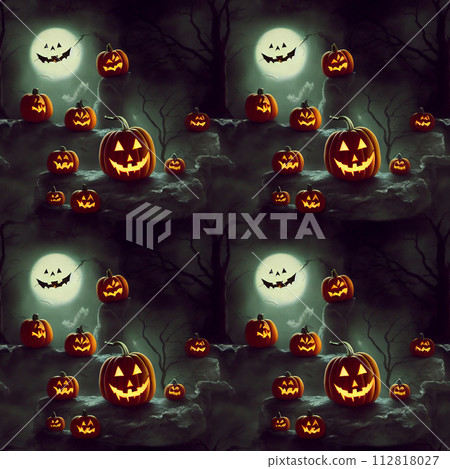 Seamless texture with Halloween pumpkins. Holiday wallpaper. Seamless texture with Halloween pumpkins. Holiday wallpaper. 112818027