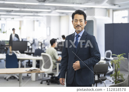 Businessman in his mid-50s looking at the camera 112818578