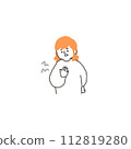 胸部不適的女性 112819280