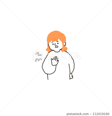 胸部不適的女性 112819280