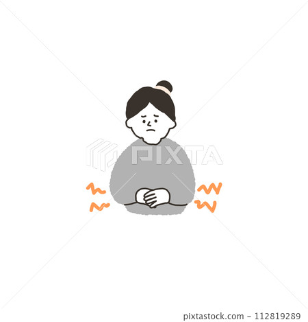 A woman hurting tummy A woman hurting tummy 112819289