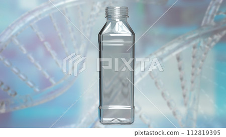 The plastic bottle for sci or eco concept 3d rendering. The plastic bottle for sci or eco concept 3d rendering. 112819395