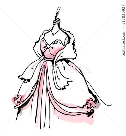 Wedding dress fitting try-on torso 112820927