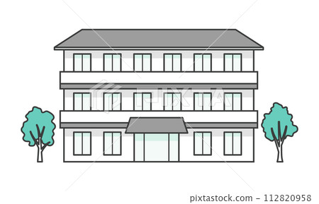 Nursing home or medical facility building illustration 112820958