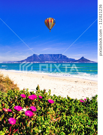 Balloon floating over Table Mountain Balloon floating over Table Mountain 112821236