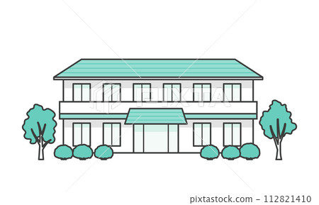 療養院或醫療設施建築插圖 療養院或醫療設施建築插圖 112821410