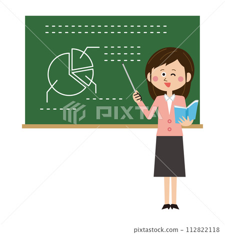 黑板前教學的流行女老師 黑板前教學的流行女老師 112822118