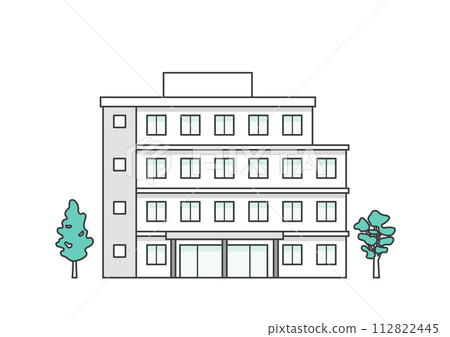 Illustration of a nursing home or medical facility building 112822445