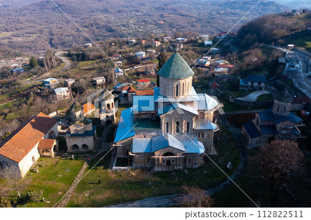 Aerial view of Gelati monastery near Kutaisi, Georgia 112822511