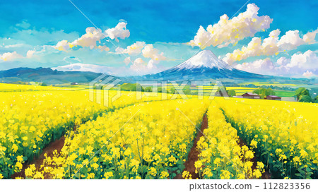 Illustration of a rape field Illustration of a rape field 112823356