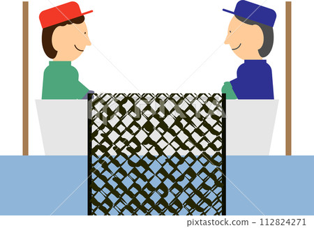 一個人收割海藻的圖片素材 112824271