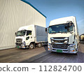Large cargo truck and warehouse 112824700