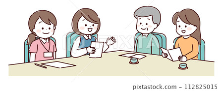 A family consulting about long-term care insurance services 112825015