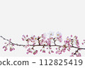 A branch of cherry blossoms, Japanese food garnish 112825419
