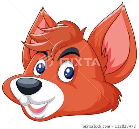 Cheerful Cartoon Fox Head Illustration 112825478