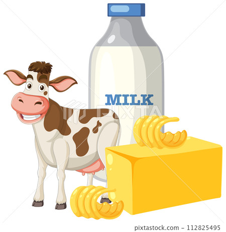 Dairy Delights: Cow, Milk, and Cheese Dairy Delights: Cow, Milk, and Cheese 112825495