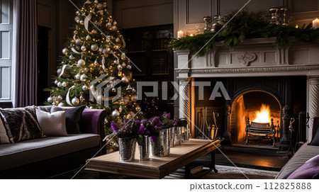 Christmas at the manor, English countryside decoration and interior decor 112825888