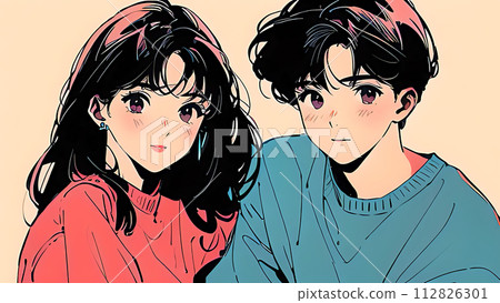 Couple illustration material 112826301